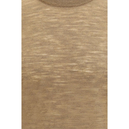 Brooksfield Beige Linen Shortsleeve Shirt