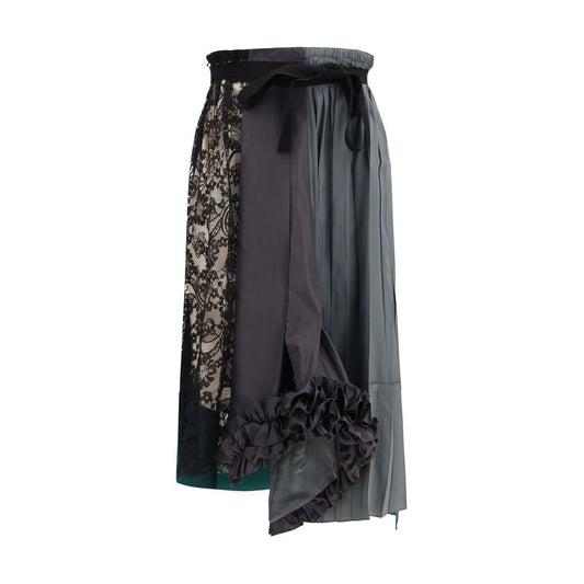 Prada Multicolor Silk Midi Skirt 1728,72470364320,Clothing,IT38 | S,Midi - Skirts - Clothing,Multicolor,New with tags,Prada,Skirts - Clothing,Women