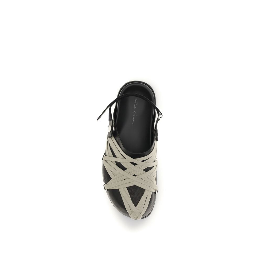 Rick Owens Black Calf Leather Bos Taurus Mules