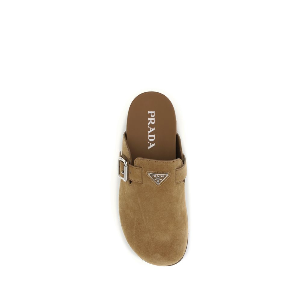 Prada Beige Calf Leather Bos Taurus Mules