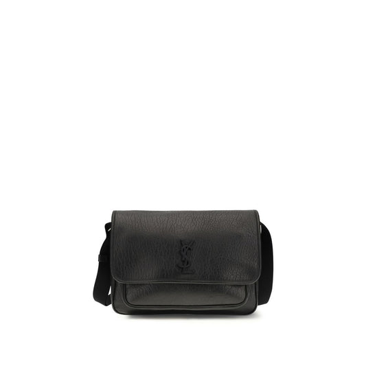 Saint Laurent Black Calf Leather Bos Taurus Shoulder Bag 1728,72470364320,Bags,Black,Men,New with tags,Saint Laurent,Shoulder Bags - Bags