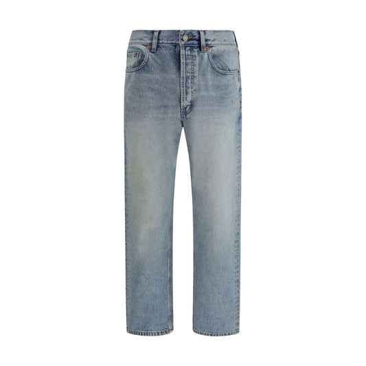 Saint Laurent Blue Cotton Straight-Leg Jeans 1728,72470364320,Blue,Clothing,Jeans Denim - Clothing,Men,New with tags,Saint Laurent,Straight-Leg Jeans - Jeans Denim - Clothing,W30,W33
