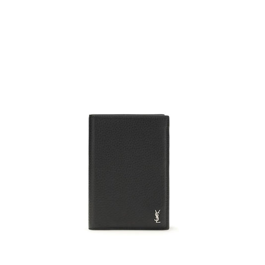 Saint Laurent Black Calf Leather Bos Taurus Wallet 1728,72470364320,Accessories,Black,Men,New with tags,Saint Laurent,Wallets - Accessories,Wallets - Wallets - Accessories