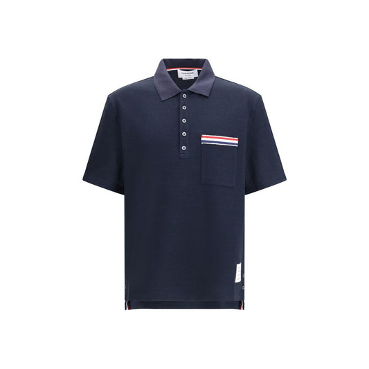 Thom Browne Blue Cotton Polo Shirt 1,1728,2,3,4,72470364320,Blue,Clothing,Men,New with tags,Polo Shirts - T-Shirts - Clothing,T-Shirts - Clothing,Thom Browne