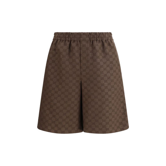 Gucci Brown Linen Bermuda Shorts 1728,72470364320,Bermuda - Shorts - Clothing,Brown,Clothing,Gucci,IT48 | M,Men,New with tags,Shorts - Clothing