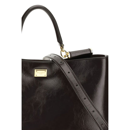 Dolce & Gabbana Brown Calf Leather Bos Taurus Shoulder Bag