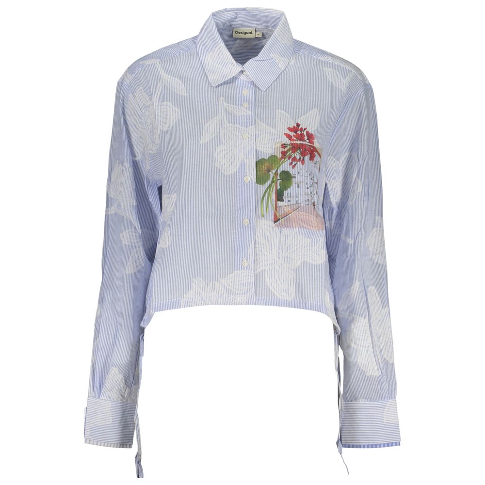 Desigual Azzurro Cotton Women Shirt 1728,67403481248,Blue,Clothing,Desigual,L,M,New with tags,Pattern - Shirts - Clothing,S,Shirts - Clothing,Women,XL,XS