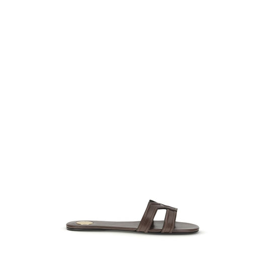 Saint Laurent The Smooth Leather Mabrouka Sandals 1728,72470364320,Brown,EU36.5/US6.5,EU36/US6,EU37.5/US7.5,EU37/US7,EU38/US8,EU39/US9,EU40/US10,EU41/US11,New with tags,Saint Laurent,Sandals - Shoes,Shoes,Women
