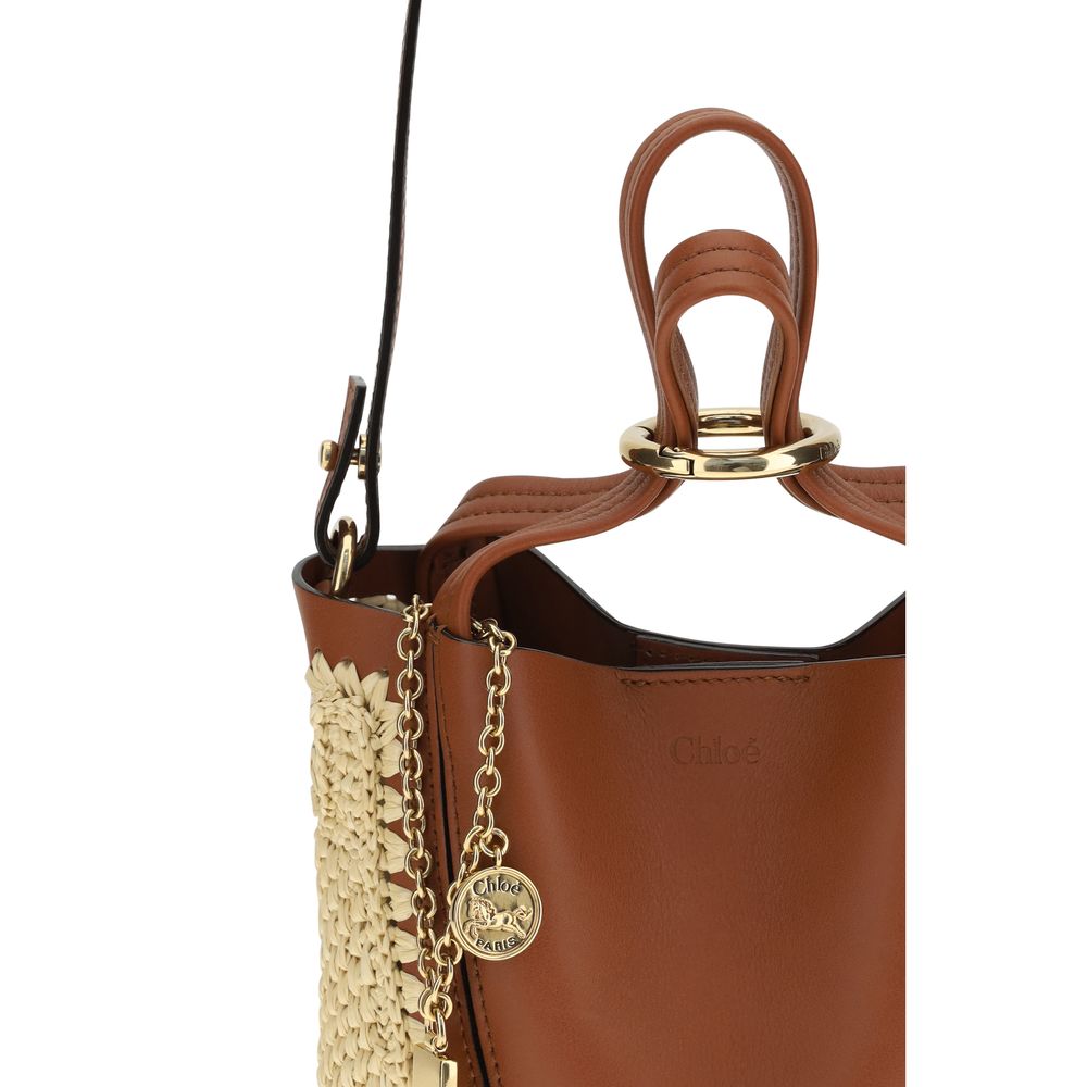 Chloé Beige The Spin raffia Bucket Bag