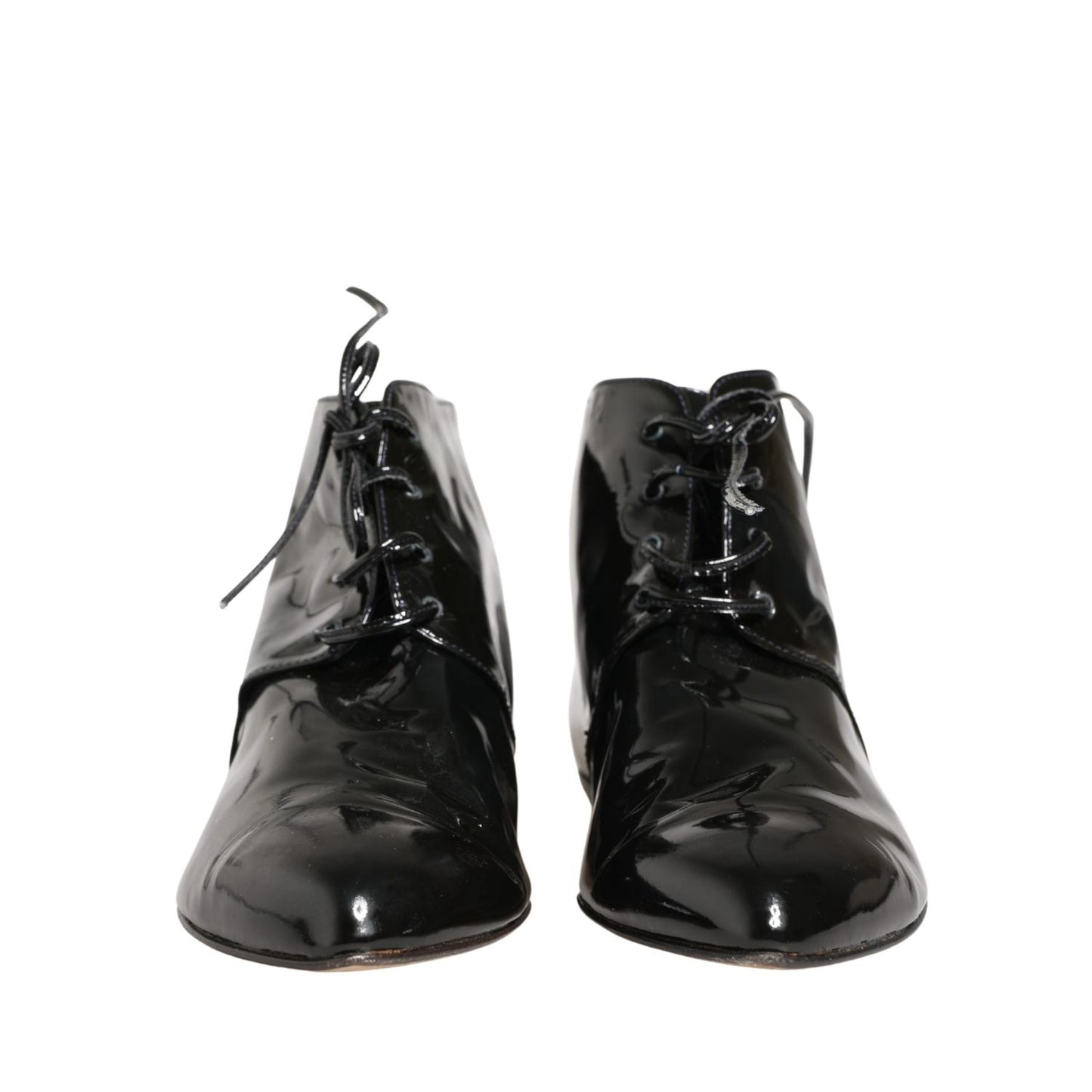Dolce & Gabbana Black Leather AnkleBoots Shoes