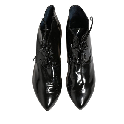 Dolce & Gabbana Black Leather AnkleBoots Shoes