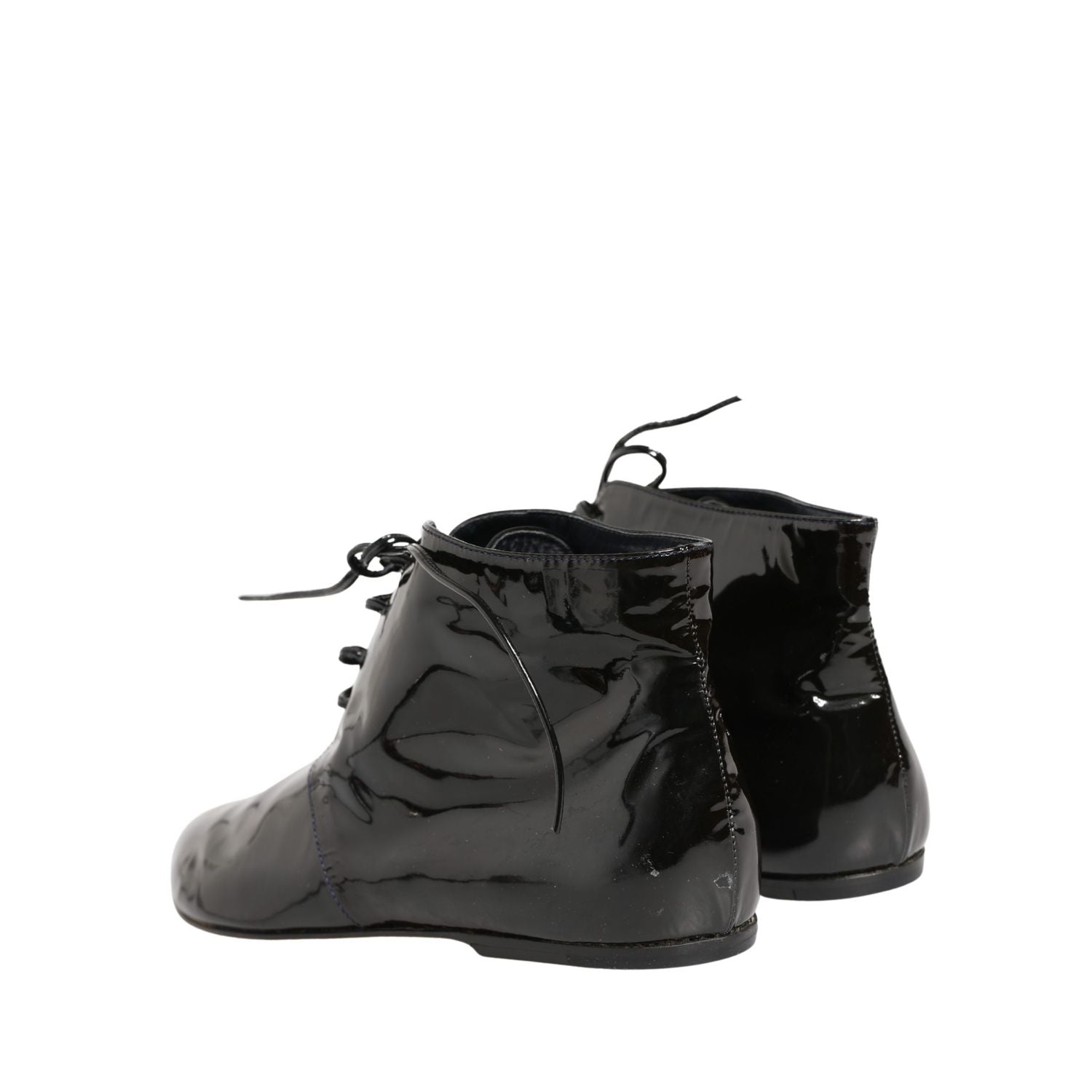Dolce & Gabbana Black Leather AnkleBoots Shoes