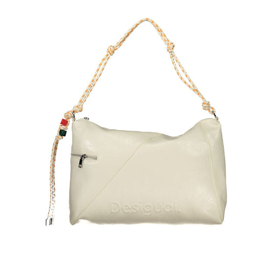Desigual Ecru Polyurethane Women Handbag 1728,67403481248,Bags,Desigual,Handbags - Bags,New with tags,White,Women