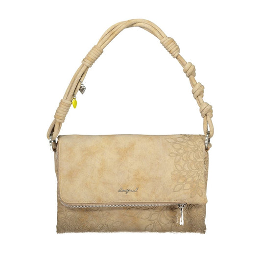 Desigual Beige Polyurethane Women Handbag 1728,67403481248,Bags,Beige,Desigual,Handbags - Bags,New with tags,Women