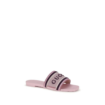 Gucci Multicolor Cotton Flat Sandals
