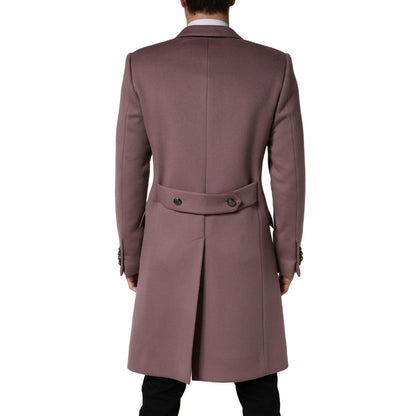 Dolce & Gabbana Brown Double Breasted Men Trench Coat Jacket