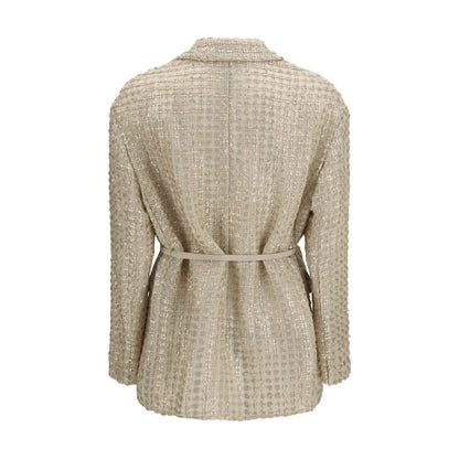 Brunello Cucinelli Beige Silk Coat 1728,72470364320,Beige,Brunello Cucinelli,Clothing,Coats - Jackets & Coats - Clothing,IT40 | M,Jackets & Coats - Clothing,New with tags,Women