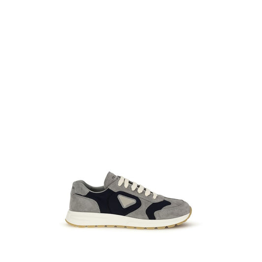 Prada Blue Calf Leather Bos Taurus Athletic Sneakers