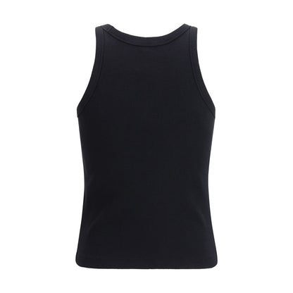 Maison Kitsuné Black Cotton Tank Tops