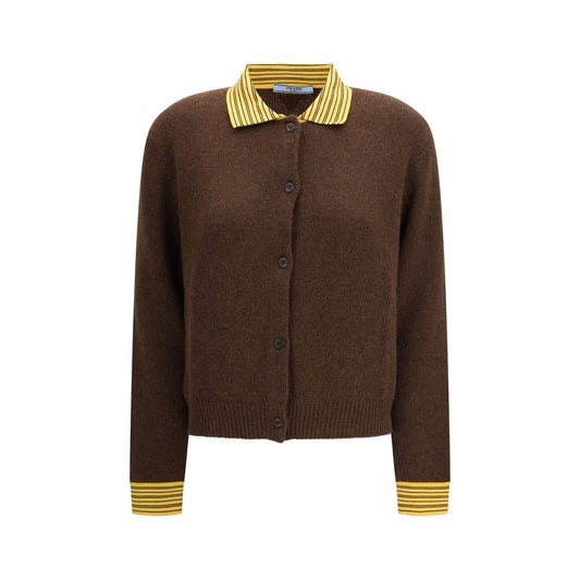 Prada Brown Cashmere Cardigan 1728,72470364320,Brown,Cardigans - Sweaters - Clothing,Clothing,IT42 | L,New with tags,Prada,Sweaters - Clothing,Women