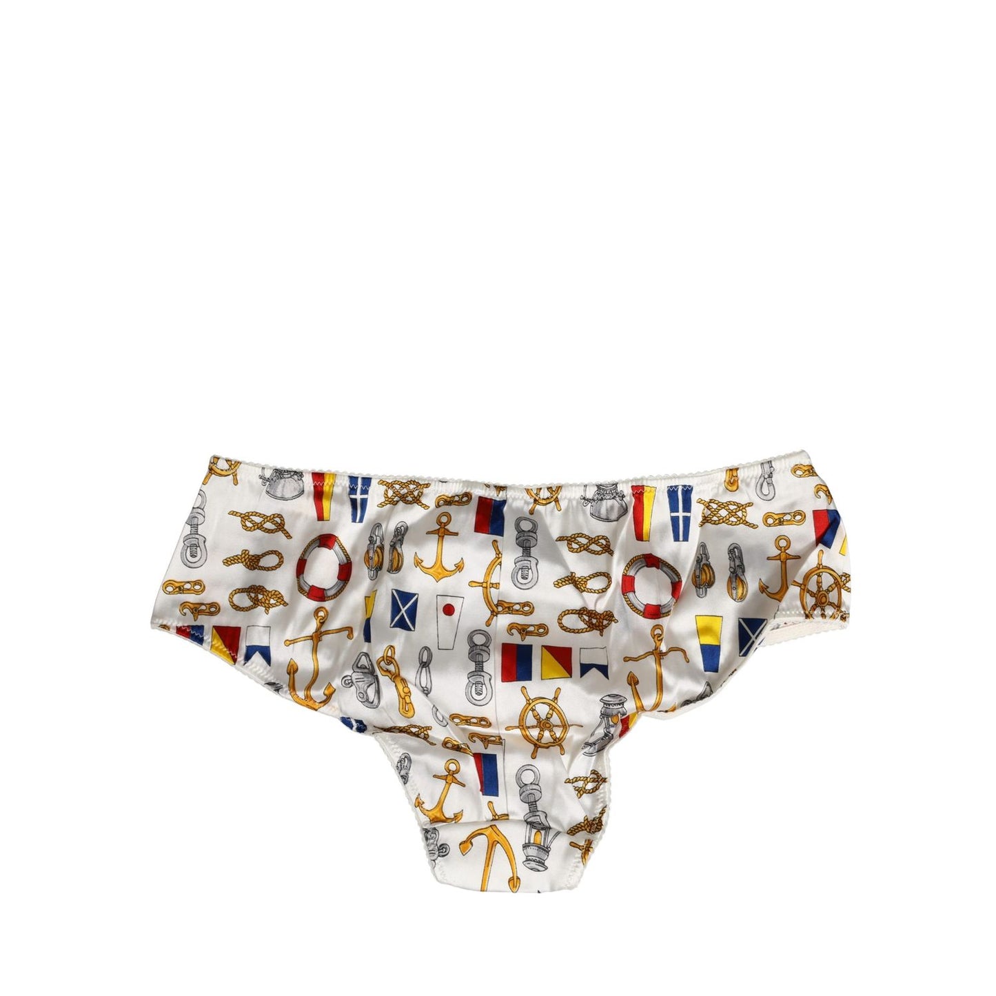 Dolce & Gabbana White Sailor Print Polyester Bottoms Underwear