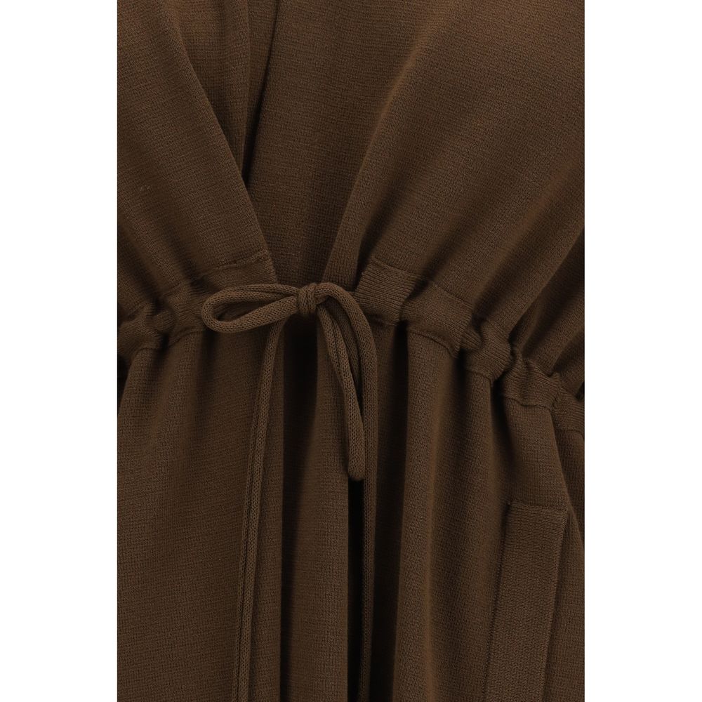 Ella Brown Viscose Sleveless Jacket