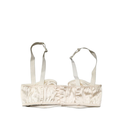 Dolce & Gabbana Off White Semi-Pad Underwire Balconette Bra Underwear