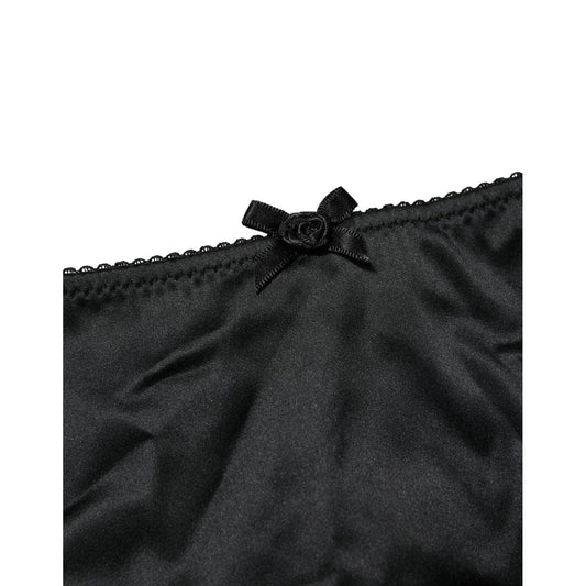 Dolce & Gabbana Black Silk Stretch Mid Waist Brief Panty Underwear