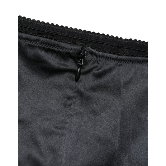 Dolce & Gabbana Black Silk Blend High Waist Girdle Panty Underwear