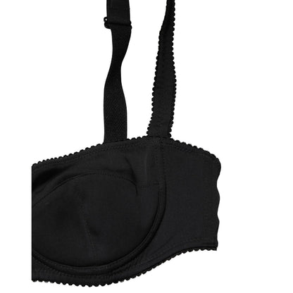 Dolce & Gabbana Black Semi-Pad Underwire Balconette Bra Underwear