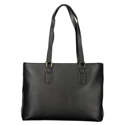 Mario Valentino Nero Poliuretano Womens Bag with Internal Pocket and Phone Spaces