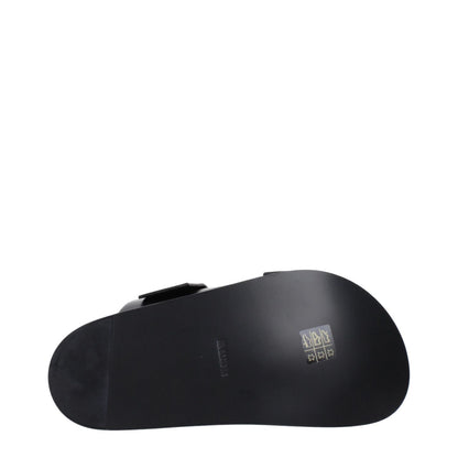 Jil Sander Black Leather Slippers