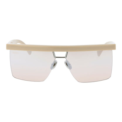 Max Mara Beige Plastic Sunglasses with half-rim frame and black lenses, women's glasses with 100% UVA & UVB protection.
