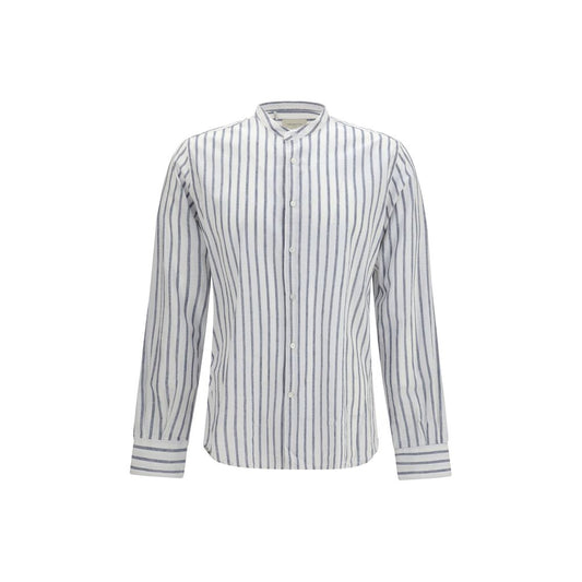 Brooksfield Blue Cotton Pattern Shirt