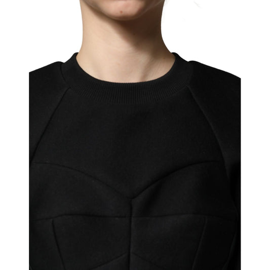 Philosophy Black Cropped ZipperBack Sweatshirt Sweater