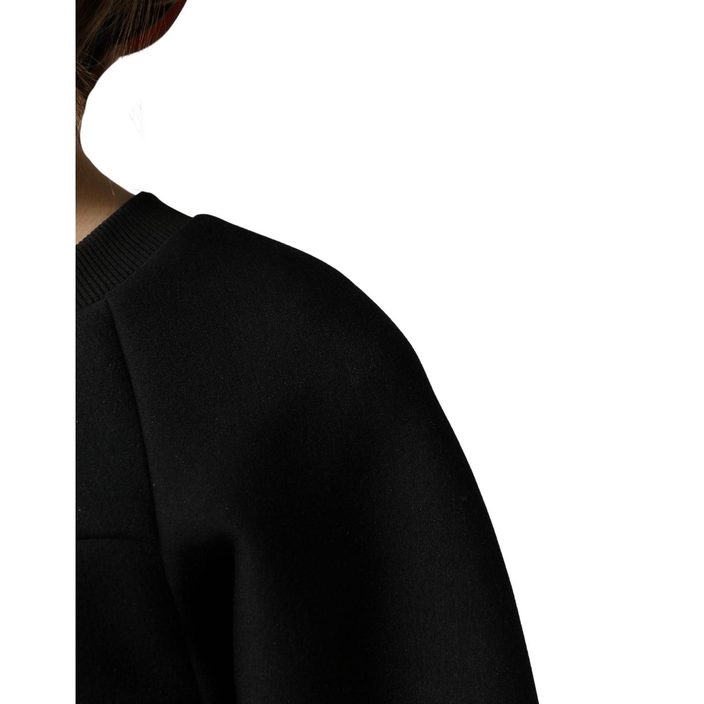 Philosophy Black Cropped ZipperBack Sweatshirt Sweater