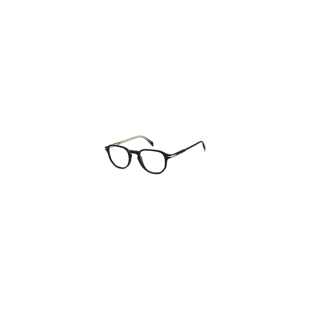 David Beckham Black Acetate Glasses (Frames), men's full-rim panto style, plastic lenses, black acetate frame, 140mm temples, 145mm width.