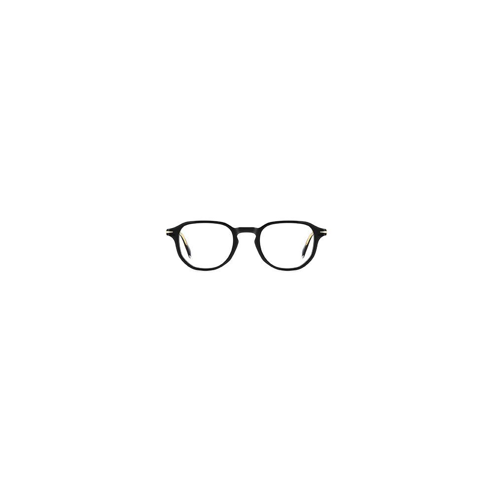 David Beckham Black Acetate Glasses (Frames) for men with full-rim panto style and plastic lenses in black color.