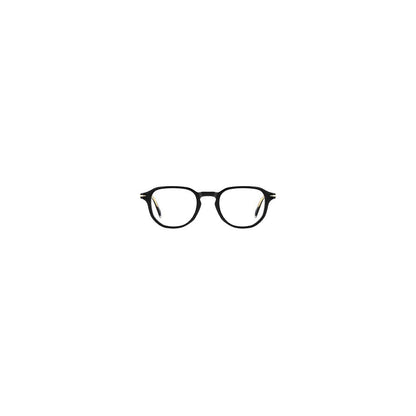 David Beckham Black Acetate Glasses (Frames) for men with full-rim panto style and plastic lenses in black color.