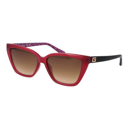 Guess Multicolor Plastic Sunglasses, women's red full-rim cat-eye with mirrored gradient brown lenses, UV protection, style focus