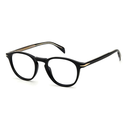 David Beckham Black Acetate Glasses (Frames) with full-rim style and round lenses.