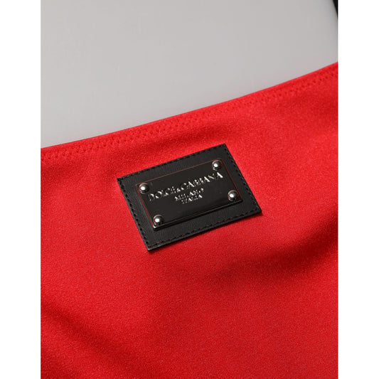 Dolce & Gabbana Red Nylon Blend Cady Sleeveless Mini Dress