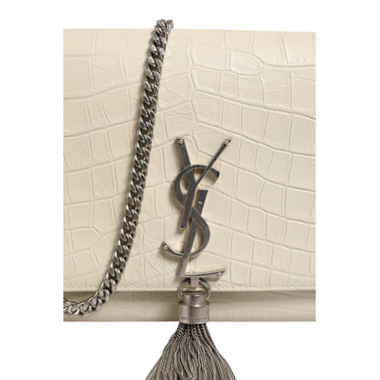 Saint Laurent Kate Tassel Small Croc-Embossed Leather