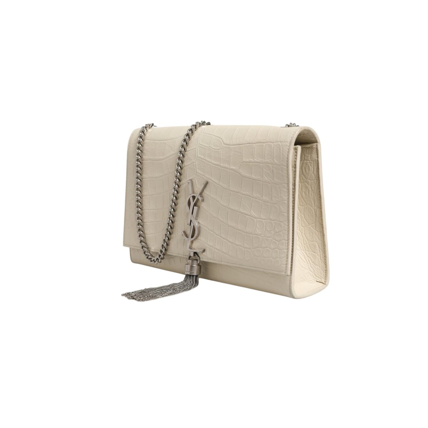 Saint Laurent Kate Tassel Small Croc-Embossed Leather