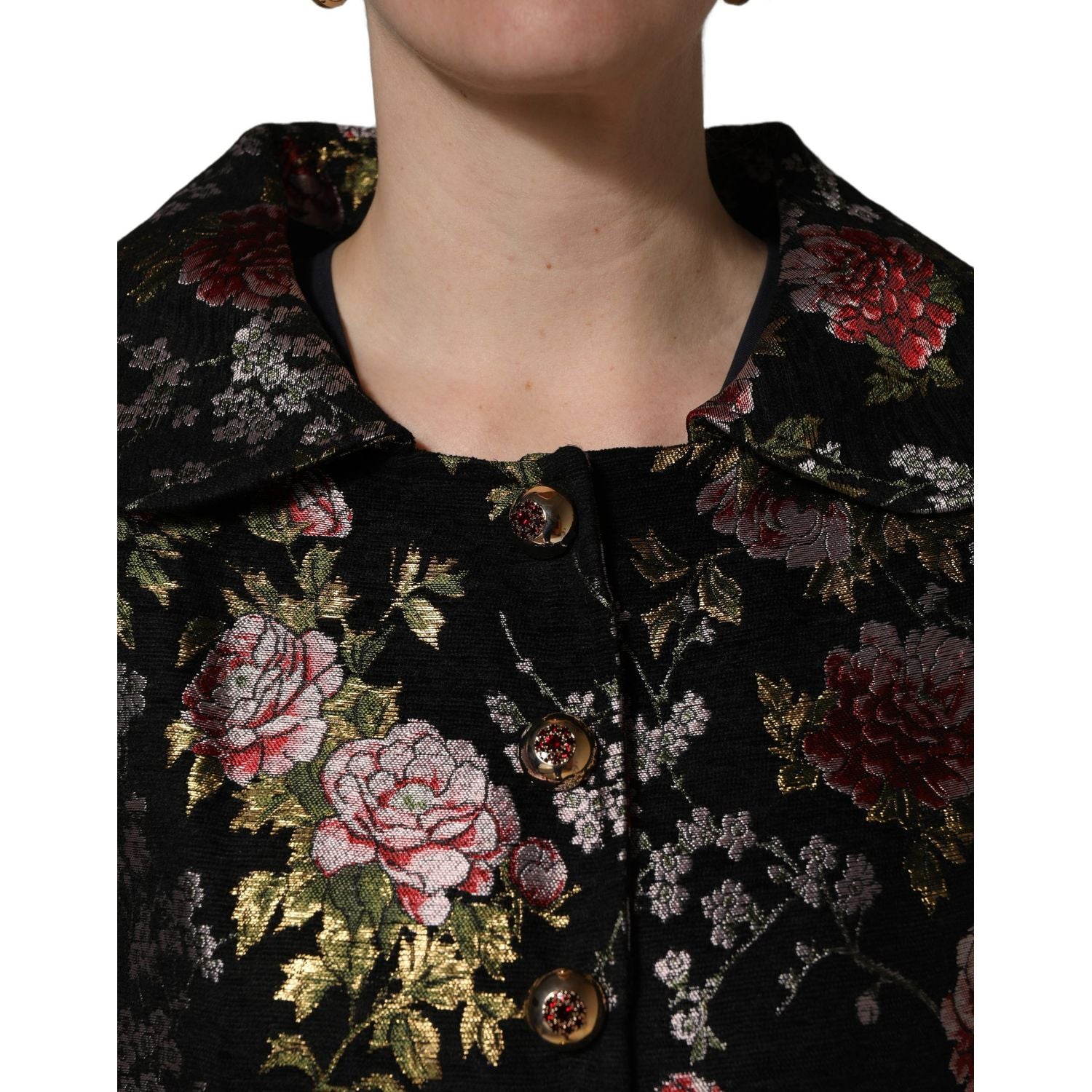Dolce & Gabbana Multicolor Floral Brocade Blazer Jacket