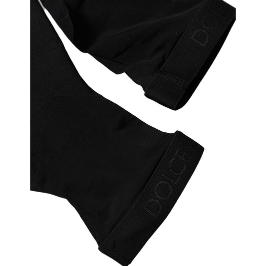 Dolce & Gabbana Black Sheer Nylon Thigh High Stockings Socks