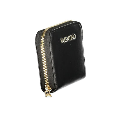 Mario Valentino Nero Poliuretano Womens Wallet with Zip Closure and Card Spaces