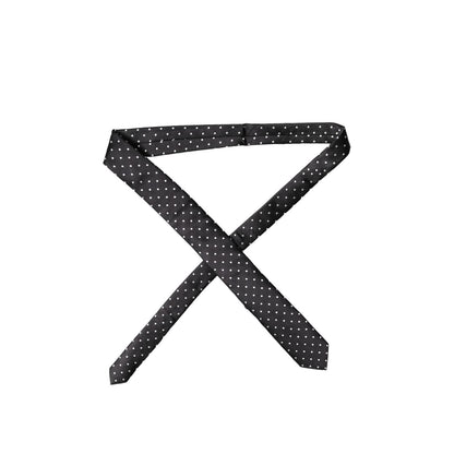 Dolce & Gabbana Black White Polka Dots Silk Adjustable Men Necktie Tie