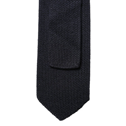 Dolce & Gabbana Dark Blue Solid 100% Silk Adjustable Men Necktie Tie