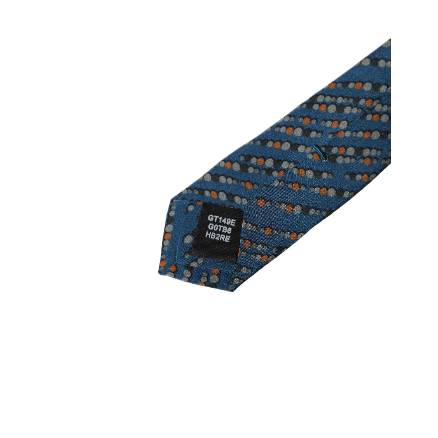 Dolce & Gabbana Blue Patterned 100% Silk Adjustable Men Tied Necktie Tie